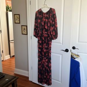 Gorgeous black dress with red roses